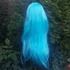 Kép 5/10 - TÜRKÍZKÉK Anime Colsplay extra hosszú egyenes frufru nélküli paróka 70cm, MINT BLUE, YBB01
