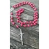 Kép 2/7 - PINK 8MM-ES Fa gyöngy rózsafüzér, imalánc nyaklánc