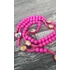 Kép 5/5 - PINK 8MM-ES szentképes Fa gyöngy rózsafüzér imalánc nyaklánc, 8mm-es
