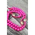 Kép 4/5 - PINK 8MM-ES szentképes Fa gyöngy rózsafüzér imalánc nyaklánc, 8mm-es