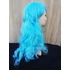 Kép 4/12 - TÜRKIZKÉK Anime Cosplay Extra hosszú hullámos frufrus paróka T313 -T4516