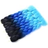 Kép 6/6 - A27-es FEKETE-KIRÁLYKÉK-VILÁGOSKÉK OMBRE Jumbo Braid Kanekalon póthaj Afro és Holland Fonáshoz 120cm 100g