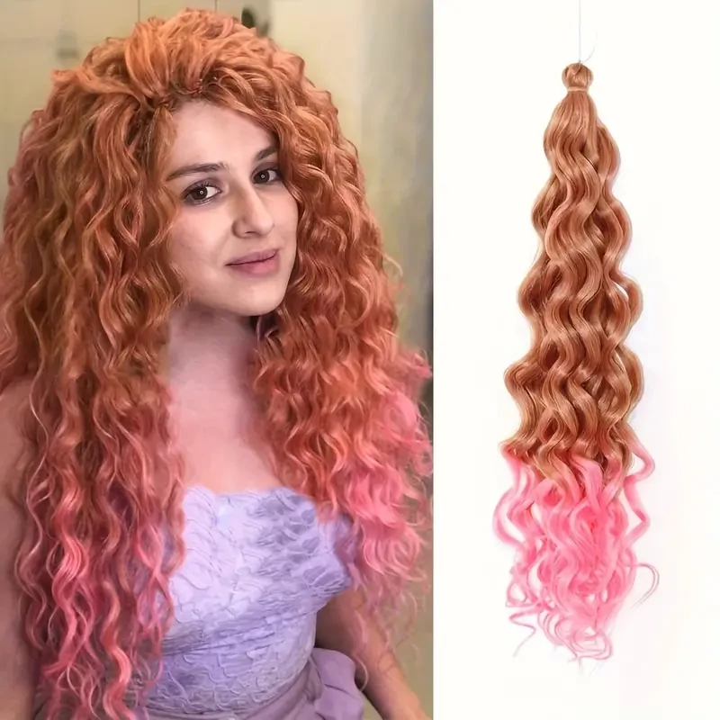 Brazil hurkolható póthaj, 120cm, 100g, Hawaii hullámos 27/PINK