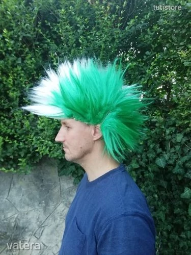 ZÖLD FEHÉR Fradi Punk Buli Paróka
