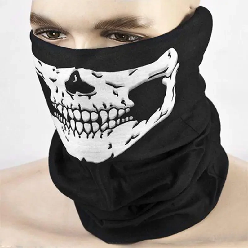 Koponyás arcvédő sál, farsangra, Halloweenre, mindennapokra