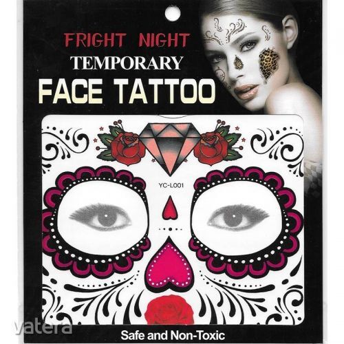 Mexikói csontváz szem arc tetoválás testmatrica arcmatrica VIDEÓVAL