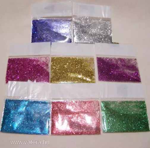 8 FÉLE színű zacskós csillámpor műköröm csillámtetoválás készítéséhez